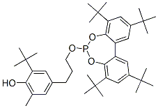 2-(叔丁基)-6-甲基-4-(3-((2,4,8,10-四(叔丁基)二苯并[D,F][1,3,2]二恶磷环庚烷-6-基)氧)丙基)苯酚结构式