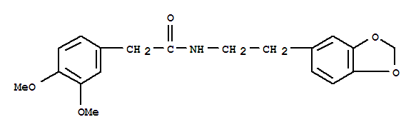 N-[2-(1,3-benzodioxol-5-yl)ethyl]-2-(3,4-dimethoxyphenyl)acetamide结构式