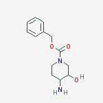 Structure of -benzyl 4-amino-3-hydroxypiperidine-1-carboxylate