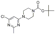 Chemical structure of ERT-BUTYL 4-(6-CHLORO-2-METHYL-4-PYRIMIDINYL)TETRAHYDRO-1(2H)-PYRAZINECARBOXYLATE