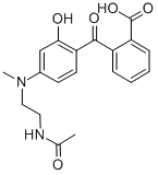 4-[N-[2-(ACETAMIDO)ETHYL]-N-METHYLAMINO]-2'-CARBOXY-2-HYDROXYBENZOPHENONE结构式