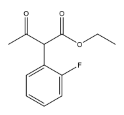 Structure of Benzeneacetic acid, α-acetyl-2-fluoro-, ethyl ester