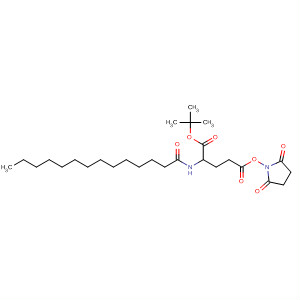 Structure of Pentanoic acid,5-[(2,5-dioxo-1-pyrrolidinyl)oxy]-5-oxo-2-[(1-oxotetradecyl)amino]-,1,1-dimethylethyl ester, (2S)-