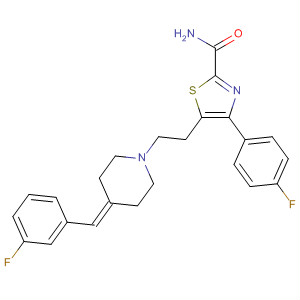 2-Thiazolecarboxamide,4-(4-fluorophenyl)-5-[2-[4-[(3-fluorophenyl)methylene]-1-piperidinyl]ethyl]-结构式