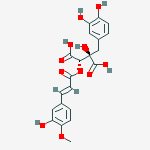 Structure of (2R,3S)-2-(3,4-dihydroxybenzyl)-2-hydroxy-3-{[(2E)-3-(3-hydroxy-4-methoxyphenyl)prop-2-enoyl]oxy}butanedioic acid