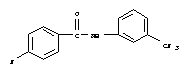 Structure of benzamide, 4-fluoro-N-[3-(trifluoromethyl)phenyl]-