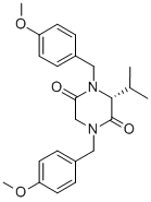 Structure of (R)-N,N-Bis(p-methoxybenzyl)-3-isopropyl-piperazine-2,5-dione