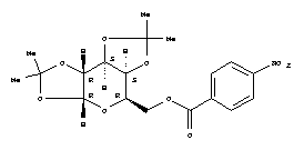 (2,2,7,7-tetramethyltetrahydro-3aH-bis[1,3]dioxolo[4,5-b:4',5'-d]pyran-5-yl)methyl 4-nitrobenzoate 结构式