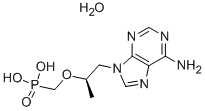 9-[(R)-2-(磷酰甲氧基)丙基]腺嘌呤(一水物)结构式
