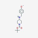 Structure of 1-Piperidinecarboxylic acid, 4-[[(4-methoxyphenyl)methyl]amino]-, 1,1-dimethylethyl ester