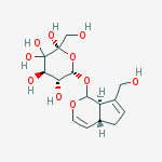 Structure of (2R,4R,5R,6S)-2-(hydroxymethyl)-6-{[(4aS,7aR)-7-(hydroxymethyl)-1,4a,5,7a-tetrahydrocyclopenta[c]pyran-1-yl]oxy}dihydro-2H-pyran-2,3,3,4,5(4H)-pentol 