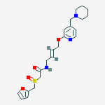 (E)-2-(furan-2-ylmethylsulfinyl)-N-(4-(4-(piperidin-1-ylmethyl)pyridin  -2-yloxy)but-2-enyl)acetamide结构式