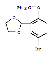 2-[5-溴-2-(三苯基甲氧基)苯基]-1,3-二氧杂环戊烷结构式