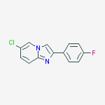 Structure of Imidazo[1,2-a]pyridine, 6-chloro-2-(4-fluorophenyl)-