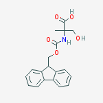(S)-2-((((9H-Fluoren-9-yl)methoxy)carbonyl)amino)-3-hydroxy-2-methylpropanoic acid结构式