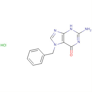 Structure of 6H-Purin-6-one, 2-amino-3,7-dihydro-7-(phenylmethyl)-,monohydrochloride