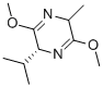 Structure of (2R,5SR)-(-)-2,5-DIHYDRO-3,6-DIMETHOXY-2-ISOPROPYL-5- METHYLPYRAZINE 99+%