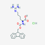 Structure of FMOC-2-AMINO-6-GUANIDINO-HEXANOIC ACID, HYDROCHLORIDE SALT