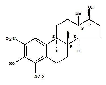(17beta)-2,4-dinitroestra-1(10),2,4-triene-3,17-diol结构式