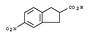 Structure of 1H-Indene-2-carboxylicacid, 2,3-dihydro-5-nitro-
