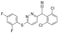 Structure of 2-(2,6-dichlorophenyl)-2-[6-(2,4-difluorophenyl)sulfanylpyridazin-3-yl]acetonitrile