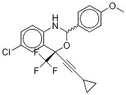 Structure of (4S)-6-Chloro-4-(cyclopropylethynyl)-1,4-dihydro-2-(4-methoxyphenyl)-4-(trifluoromethyl)-2H-3,1-benzoxazine_x00B_(Mixture of 2 Diastereomers)