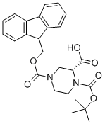 Structure of (R)-1-N-BOC-4-N-FMOC-2-PIPERAZINE CARBOXYLIC ACID