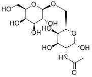 2-乙酰氨基-2-脱氧-6-O-(Β-D-吡喃半乳糖基)-D-吡喃半乳糖结构式