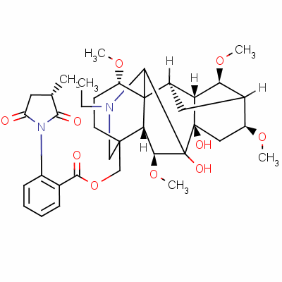 Structure of 14,16-tetramethoxy-,(1-alpha,4(s),6-beta,14-alpha,16-beta)-oxy)methyl)-6