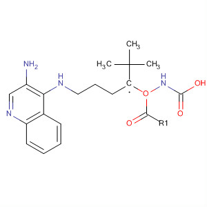 Structure of Carbamic acid, [4-[(3-amino-4-quinolinyl)amino]butyl]-,1,1-dimethylethyl ester