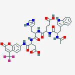 4-[[2-acetamido-3-(1h-indol-3-yl)propanoyl]amino]-5-[[1-[[3-carboxy-1-oxo-1-[[2-oxo-4-(trifluoromethyl)chromen-7-yl]amino]propan-2-yl]amino]-3-(1h-imidazol-5-yl)-1-oxopropan-2-yl]amino]-5-oxopentanoic Acid结构式