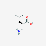 Structure of (R)-2-(Aminomethyl)-4-methylpentanoic acid