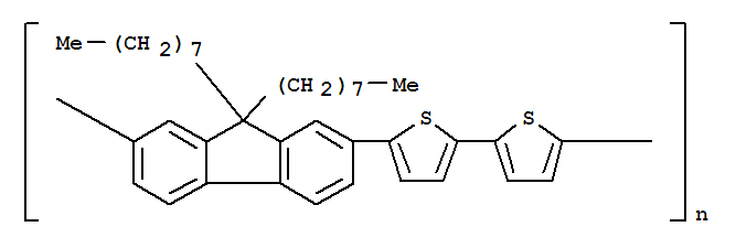 Structure of Poly[(9,9-dioctylfluorenyl-2,7-diyl)-co-(bithiophene)]
