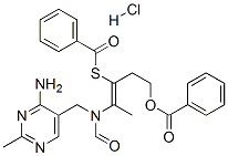 Structure of S-[2-[[(4-amino-2-methylpyrimidin-5-yl)methyl]formylamino]-1-[2-(benzoyloxy)ethyl]prop-1-en-1-yl] benzenecarbothioate monohydrochloride