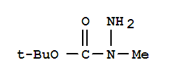 1-叔丁氧羰基-1-甲基肼结构式