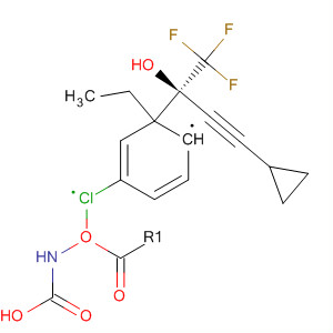 Structure of Carbamic acid,[4-chloro-2-[(1S)-3-cyclopropyl-1-hydroxy-1-(trifluoromethyl)-2-propynyl]phenyl]-, ethyl ester