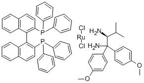 Structure of DICHLORO[(S)-2,2-BIS(DIPHENYLPHOSPHINO)-1,1-BINAPHTHYL][(S)-1,1-BIS(P-METHOXYPHENYL)-2-ISOPROPYLETHANE-1,2-DIAMINE]RUTHENIUM(II)