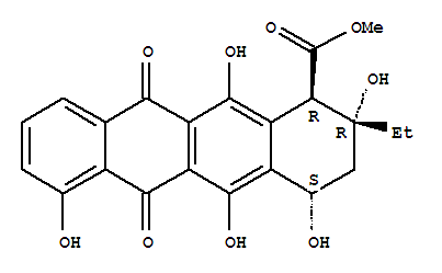 rhodomycinone 的化学结构式