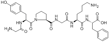 Structure of H-GLY-TYR-PRO-GLY-LYS-PHE-OH