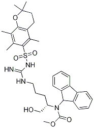 (S)-(9H-Fluoren-9-yl)Methyl (1-hydroxy-5-(3-((2,2,5,7,8-pentaMethylchroMan-6-yl)sulfonyl)guanidino)pentan-2-yl)carbaMate结构式