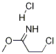 Structure of Propanimidic acid, 3-chloro-, methyl ester, hydrochloride