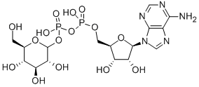 Structure of [[(2R,3S,4R,5R)-5-(6-aminopurin-9-yl)-3,4-dihydroxy-oxolan-2-yl]methoxy-hydroxy-phosphoryl]oxy-[(2R,3R,4S,5S,6R)-3,4,5-trihydroxy-6-(hydroxymethyl)oxan-2-yl]oxy-phosphinic acid