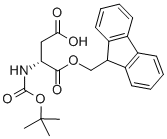 N-ALPHA-T-BUTOXYCARBONYL-D-ASPARTIC ACID ALPHA-9-FLUORENYLMETHYL ESTER结构式