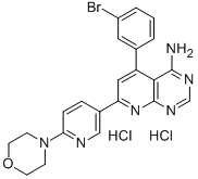 Structure of 5-(3-BROMOPHENYL)-7-[6-(4-MORPHOLINYL-PYRIDIN-3-YL)-3-PYRIDO[2,3-D]PYRIMIDIN-4-AMINE] DIHYDROCHLORIDE