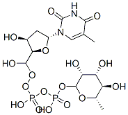 Structure of [hydroxy-[[(2R,3S,5R)-3-hydroxy-5-(5-methyl-2,4-dioxopyrimidin-1-yl)oxolan-2-yl]methoxy]phosphoryl] [(3R,4R,5R,6S)-3,4,5-trihydroxy-6-methyloxan-2-yl] hydrogen phosphate