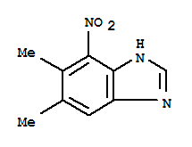 Structure of 1H-Benzimidazole,5,6-dimethyl-7-nitro-