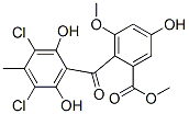 2-(2,6-Dihydroxy-3,5-dichloro-4-methylbenzoyl)-3-methoxy-5-hydroxybenzoic acid methyl ester结构式