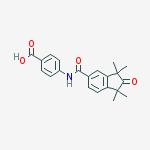 Structure of 4-{[(1,1,3,3-tetramethyl-2-oxo-2,3-dihydro-1h-inden-5-yl)carbonyl ]amino}benzoic Acid
