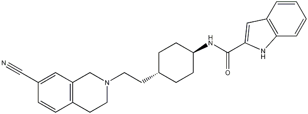 Structure of trans-N-[4-[2-(7-Cyano-1,2,3,4-tetrahydroisoquinolin-2-yl)ethyl]cyclohexyl]-1H-indole-2-carboxamide