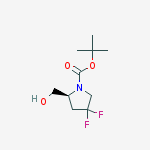 Structure of tert-butyl (2S)-4,4-difluoro-2-(hydroxymethyl)pyrrolidine-1-carboxylate